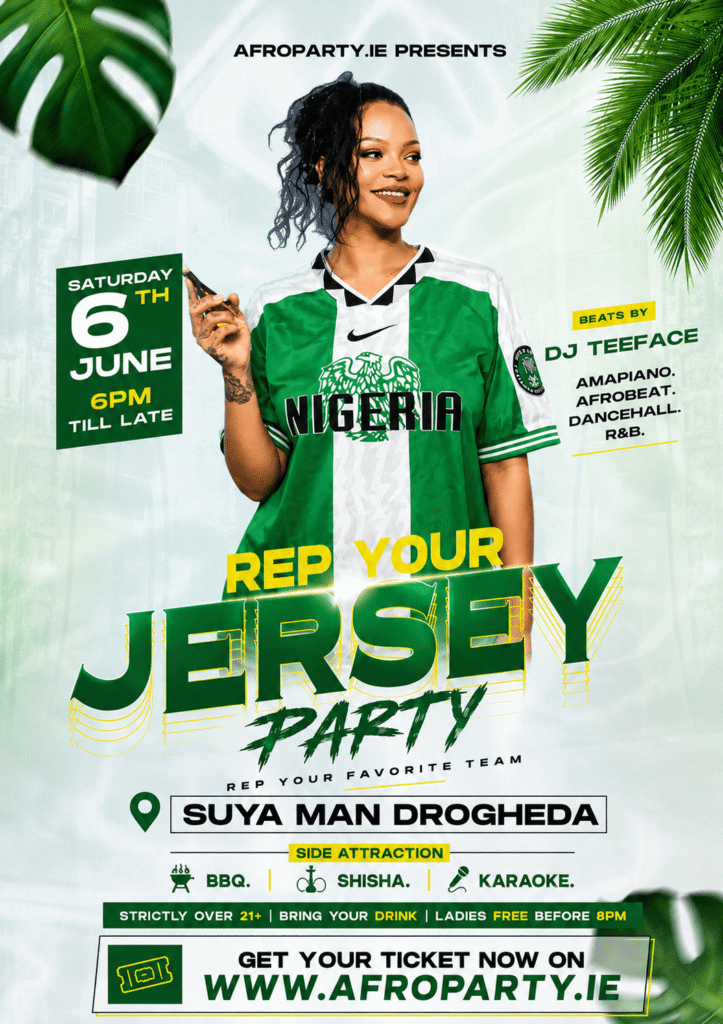 Rep Your Jersey Party ♠ Saturday, 6th June at Suya Man Drogheda